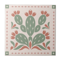 Prickly Pear Cactus - Southwest Folk Pattern
