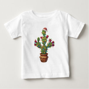 Prickly Pear Cactus with Bright Colourful Christma Baby T-Shirt