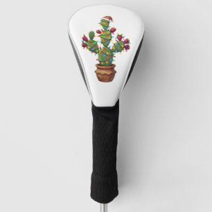 Prickly Pear Cactus with Bright Colourful Christma Golf Head Cover
