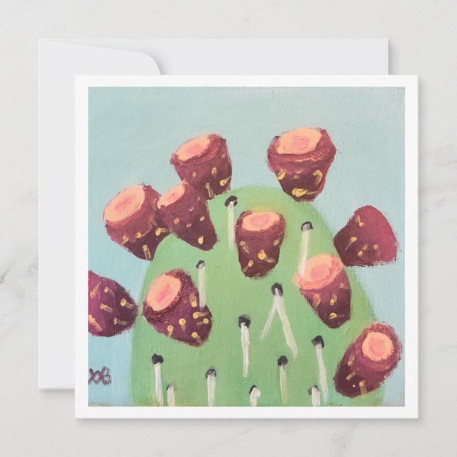 Prickly Pear Desert Cactus Card (Front)