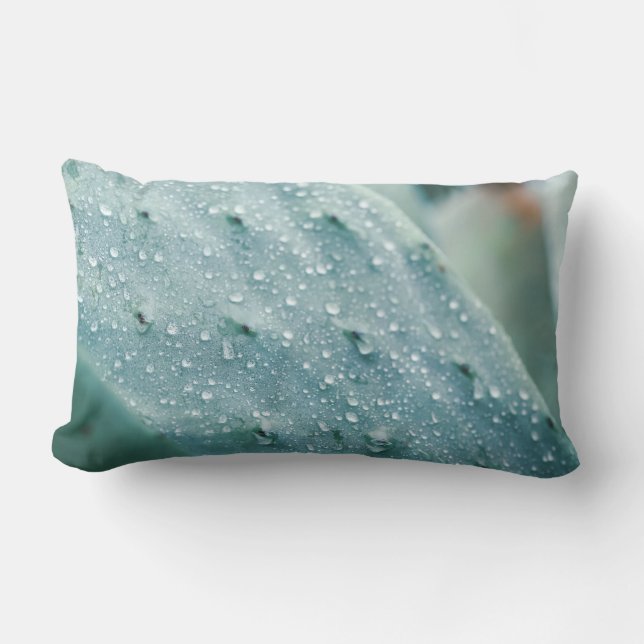 Prickly Pear Texture Pale Green Lumbar Cushion (Front)