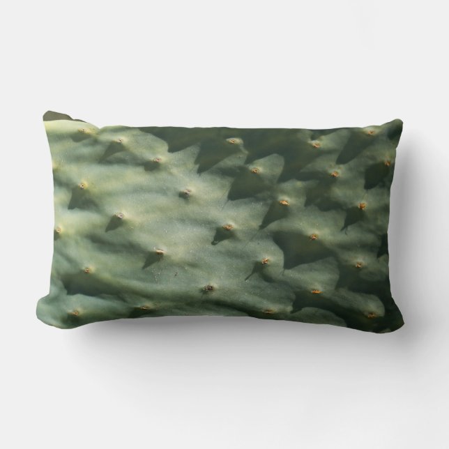 Prickly Pear Texture Pale Green Lumbar Cushion (Front)