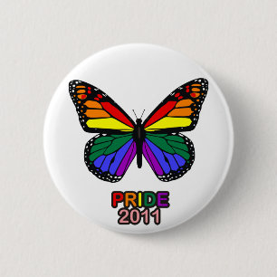 Pride 2011 butterfly 6 cm round badge