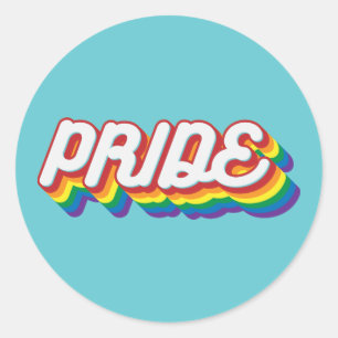 Pride 70's Style Classic Round Sticker