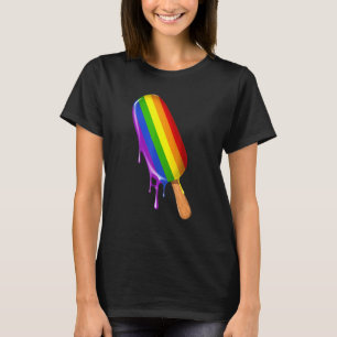 Pride Ally Ice Cream Rainbow Flag Gay Lesbian Prid T-Shirt