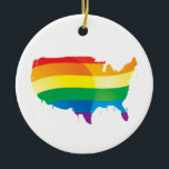 PRIDE AMERICA CERAMIC TREE DECORATION<br><div class="desc">Gay Ornaments</div>