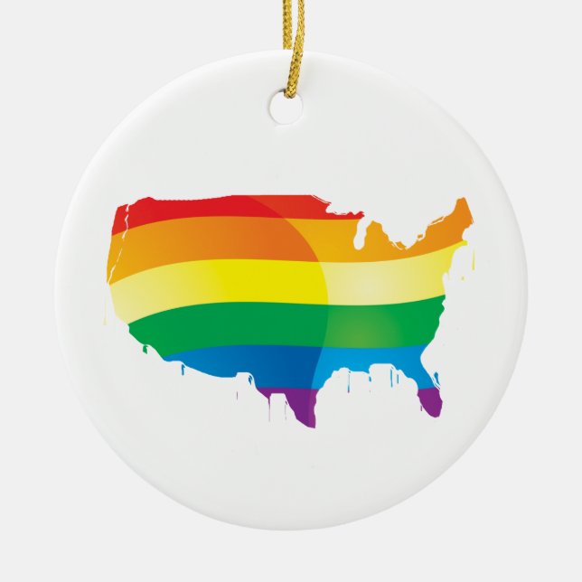 PRIDE AMERICA CERAMIC TREE DECORATION (Front)