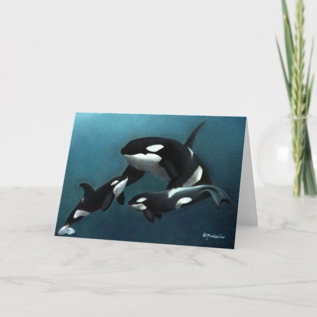 Pride and Joy Whales Greeting Card (Front)