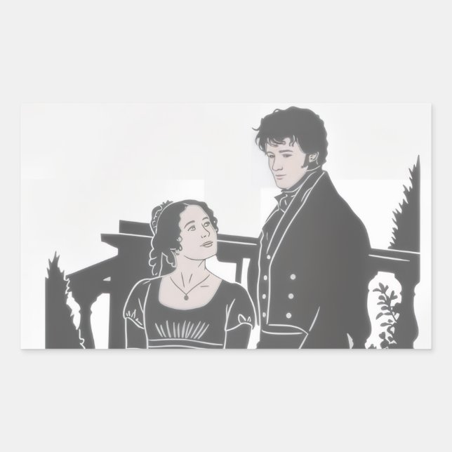 Pride and Prejudice 1995 Elizabeth & Darcy Rectangular Sticker (Front)
