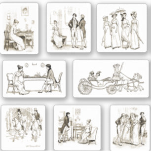 Pride and Prejudice Beige Book Illustrations Pack