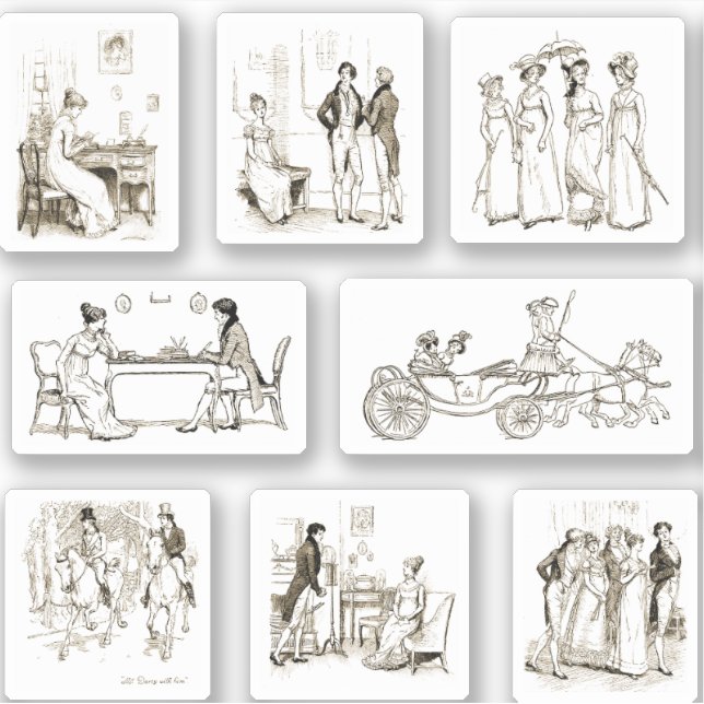 Pride and Prejudice Beige Book Illustrations Pack (Front)