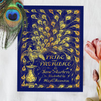 Pride and Prejudice Blue Gold Peacock Book Cover