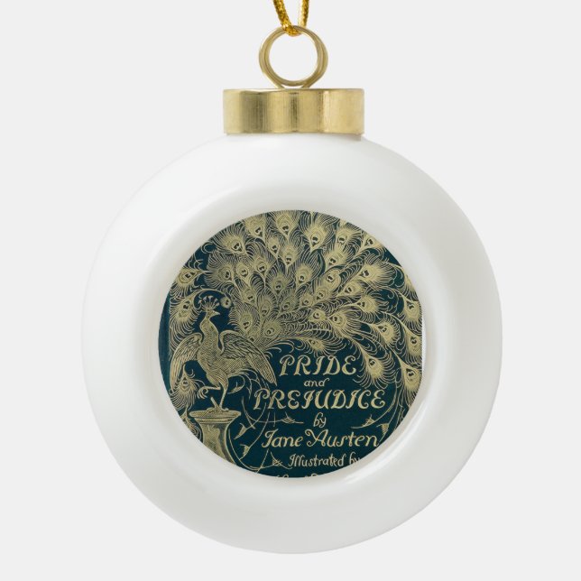 Pride and Prejudice Ceramic Ball Christmas Ornament (Front)