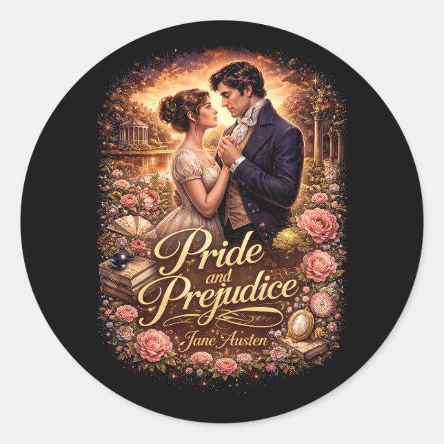 Pride and Prejudice Classic Round Sticker (Front)