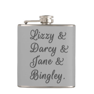 Pride and Prejudice Couples I Hip Flask