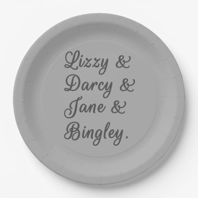 Pride and Prejudice Couples I Paper Plate (Front)