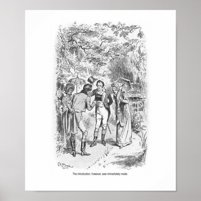 Pride and Prejudice Jane Austen Ladies Wall Art (Front)