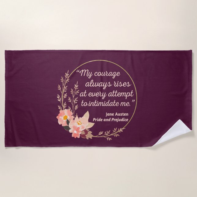 Pride and Prejudice Quote I - Cute Style Beach Towel (Front)