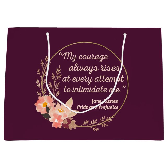Pride and Prejudice Quote I - Cute Style Large Gift Bag (Front)