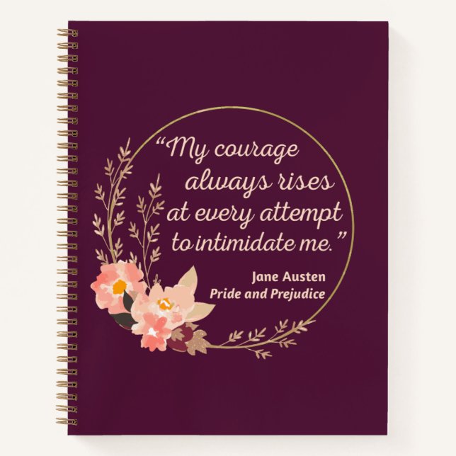 Pride and Prejudice Quote I - Cute Style Notebook (Front)