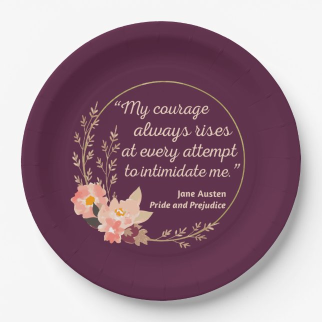 Pride and Prejudice Quote I - Cute Style Paper Plate (Front)