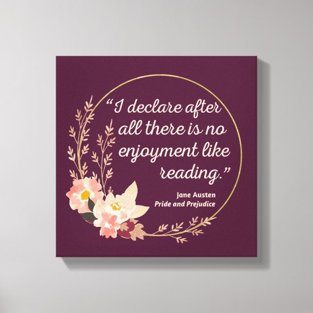 Pride and Prejudice Quote III - Cute Style Canvas Print (Front)