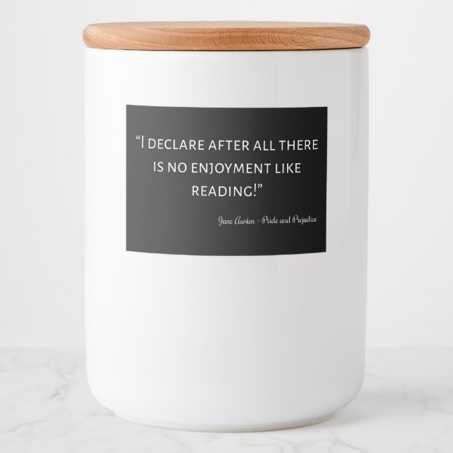 Pride and Prejudice Quote III Food Label (Front)