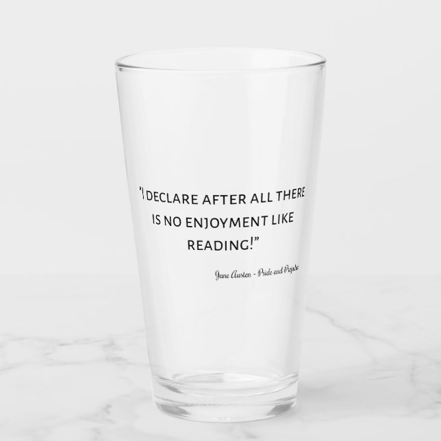 Pride and Prejudice Quote III Glass (Front)