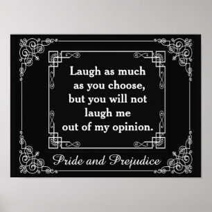 Pride and Prejudice Quote Jane Austen (Matte) Poster