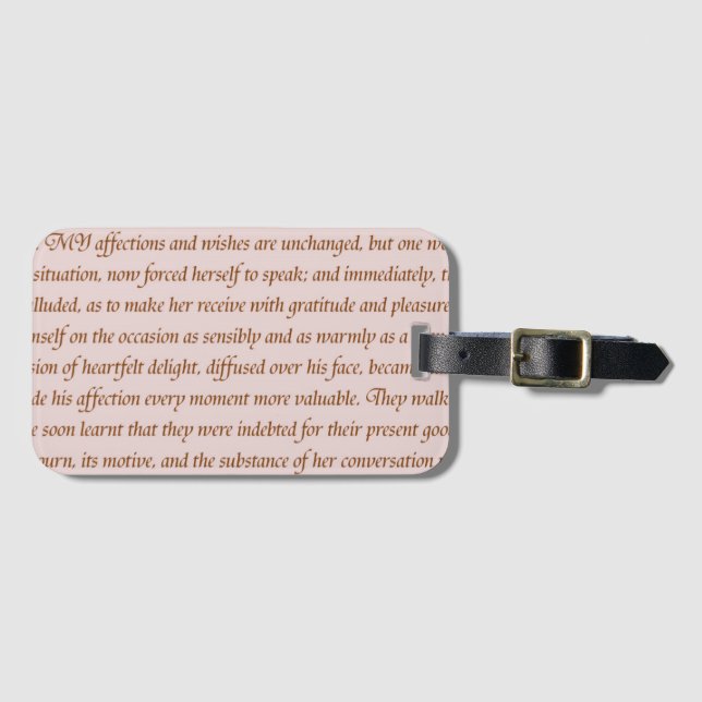 Pride and Prejudice Quote Luggage Tag (Front Horizontal)