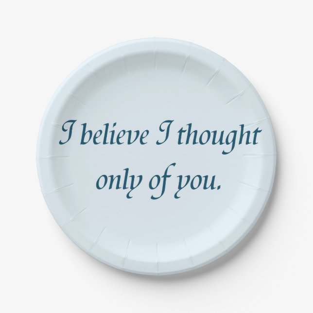 Pride and Prejudice Quote Paper Plate (Front)