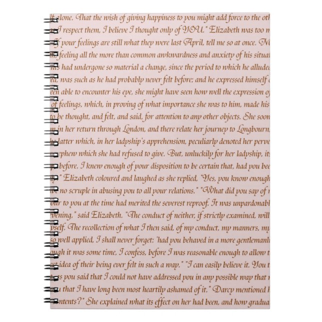 Pride and Prejudice Quote Spiral Notebook (Front)
