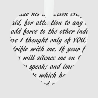 Pride and Prejudice Text Double-Sided Ornament