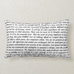 Pride and Prejudice Text Lumbar Cushion<br><div class="desc">Text from the final proposal scene of Jane Austen’s Pride and Prejudice.</div>