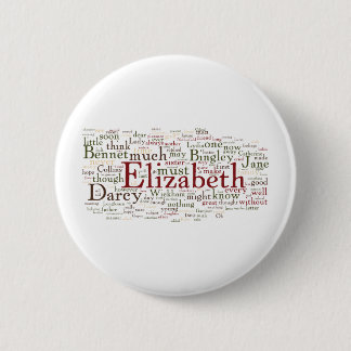 Pride and Prejudice Word Cloud 6 Cm Round Badge