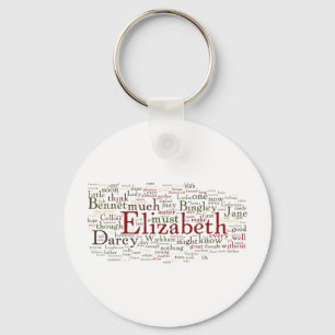 Pride and Prejudice Word Cloud Key Ring