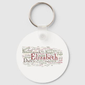 Pride and Prejudice Word Cloud Key Ring
