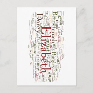Pride and Prejudice Word Cloud Postcard