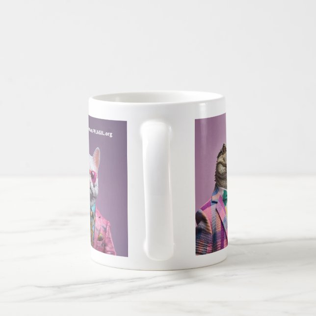 Pride Animals: Alligator, Dinosaur, Cat Coffee Mug (Handle)