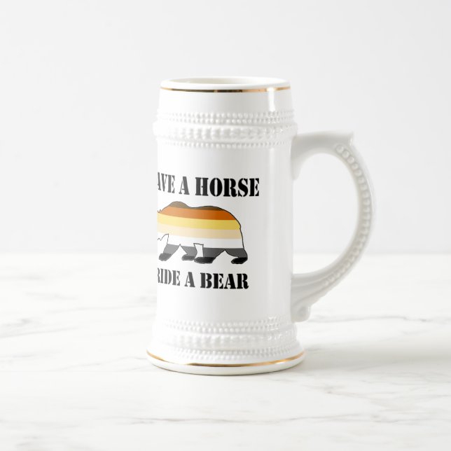 Pride Bear Pride save a Horse Ride a Bear Beer Stein (Right)