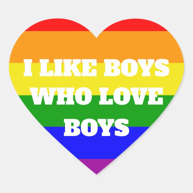 pride boys who love boys heart sticker (Front)