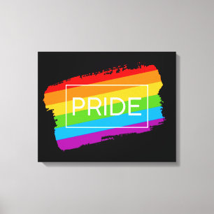 Pride Brushstroke Rainbow Canvas Print