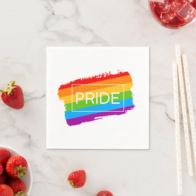 Pride Brushstroke Rainbow Napkin (Insitu)