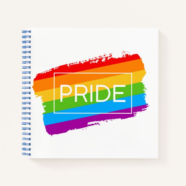 Pride Brushstroke Rainbow Notebook (Front)