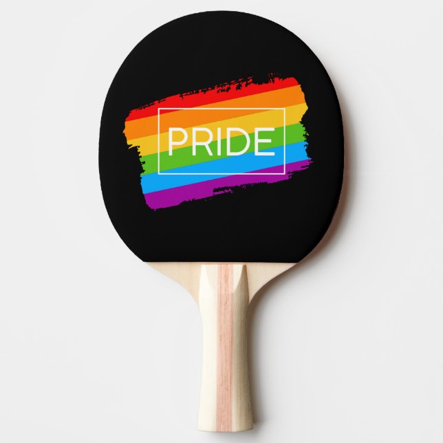Pride Brushstroke Rainbow Ping Pong Paddle (Front)