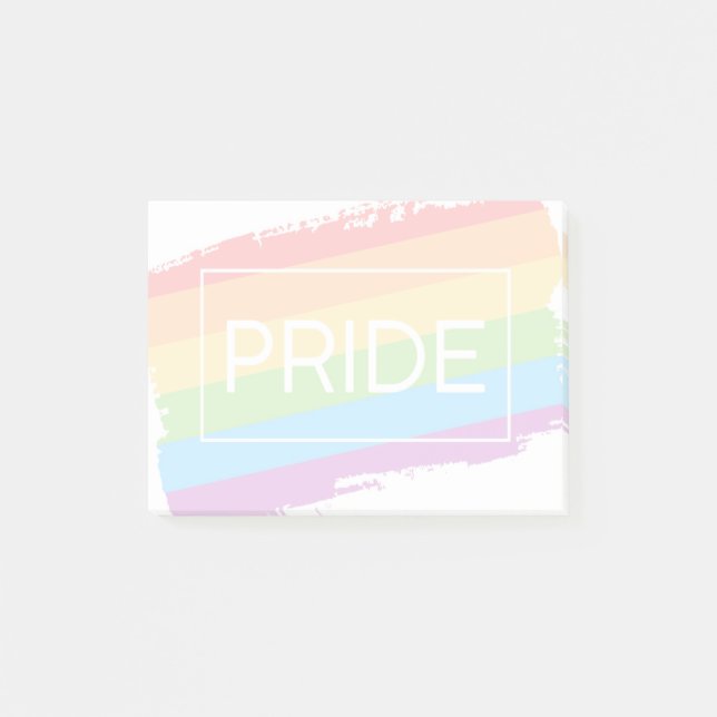 Pride Brushstroke Rainbow Post-it Notes (Front)
