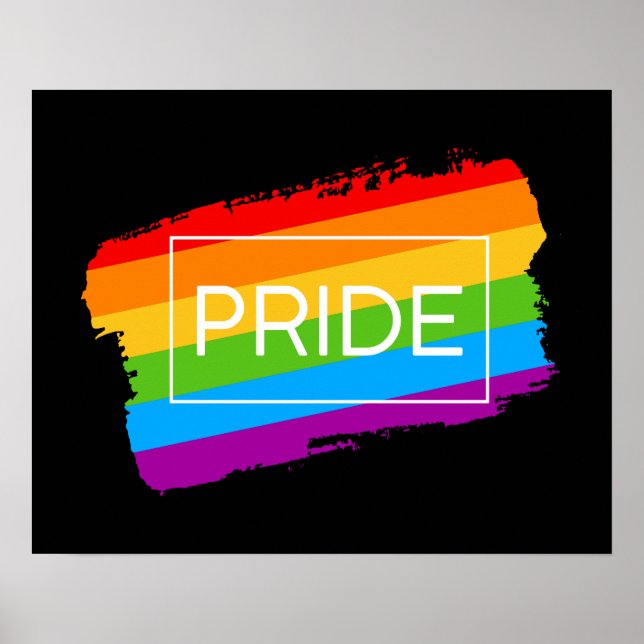 Pride Brushstroke Rainbow Poster (Front)