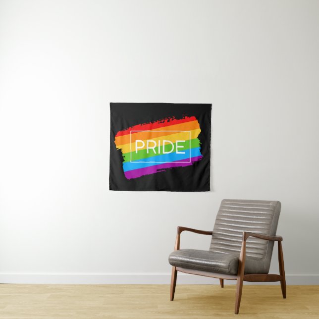 Pride Brushstroke Rainbow Tapestry (In Situ (Horizontal))