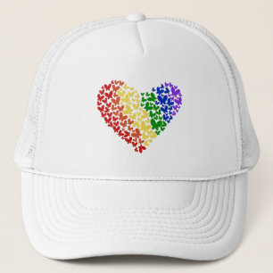 Pride Butterfly Heart– LGBTQ+ Flag Colors  Trucker Hat