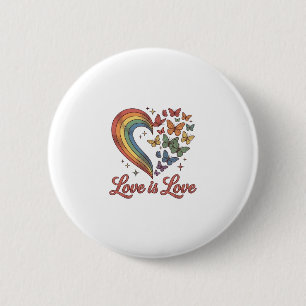 Pride Butterfly Heart Love Is Love Shirt Design_1 6 Cm Round Badge